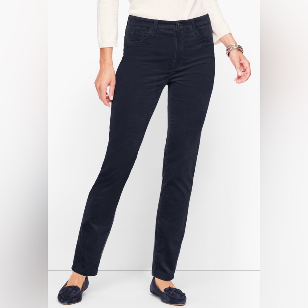 Talbots Velveteen  Straight Leg Pants Black Size 6P. Great shape!